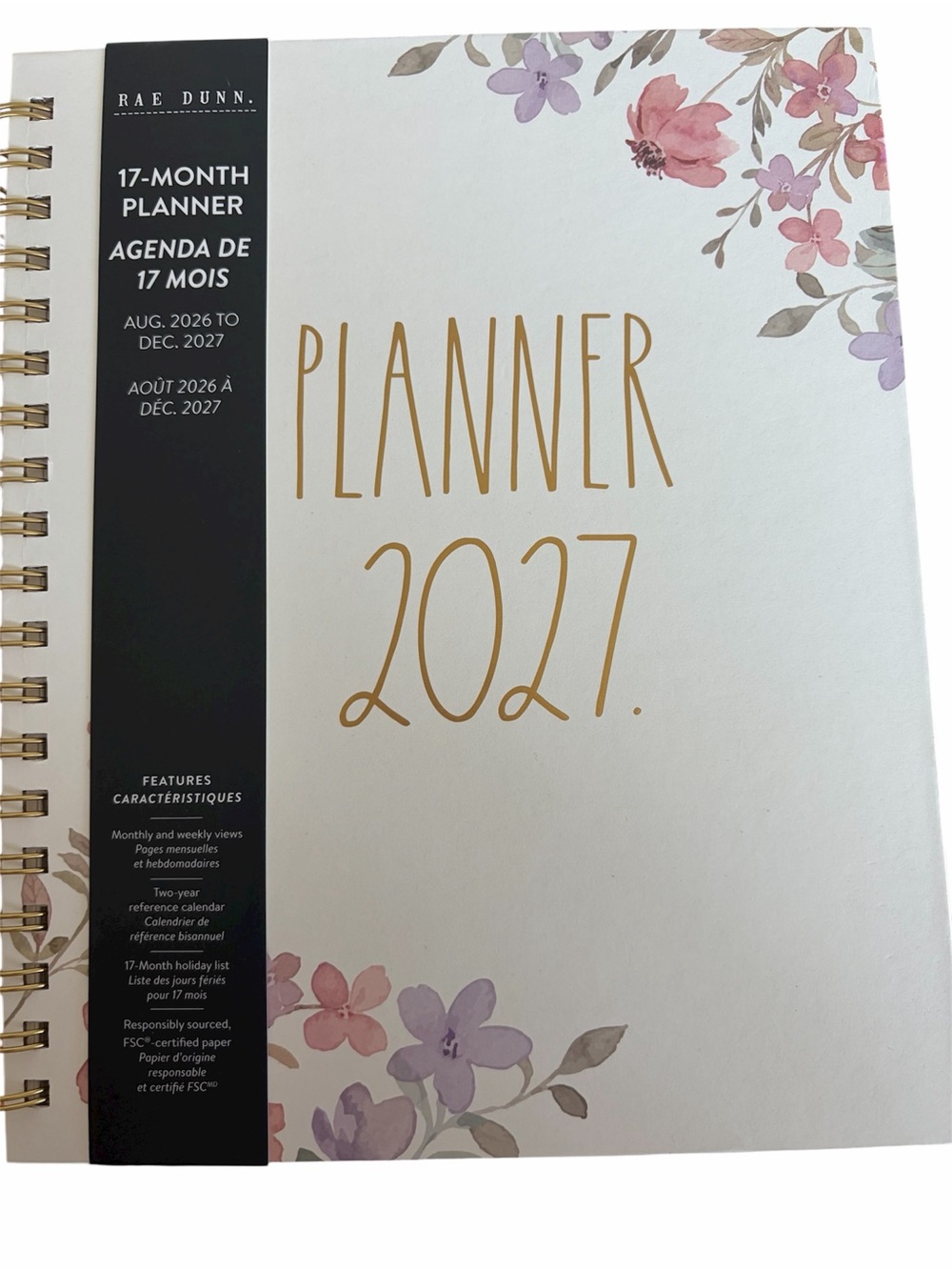 Rae Dunn 17 month Planner 2027  Floral Accents